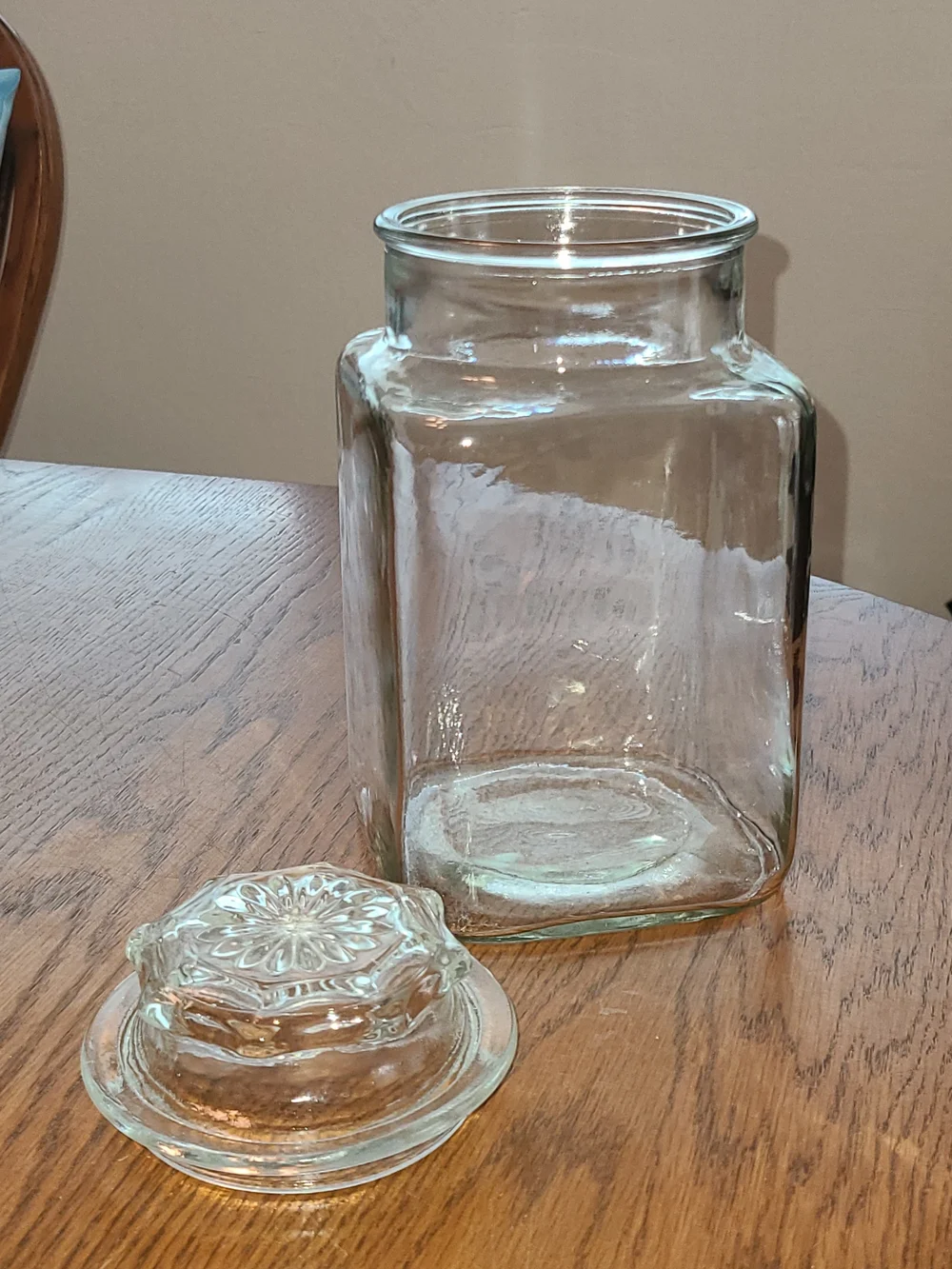 Anchor Hocking Clear Glass Square Pantry Jar with Decorative Lid